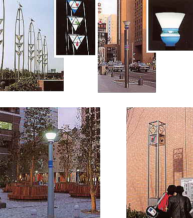 街路、広場照明とその造形の一連の作品